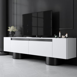 Hanah Home Bohem Soporte para TV Blanco y Negro